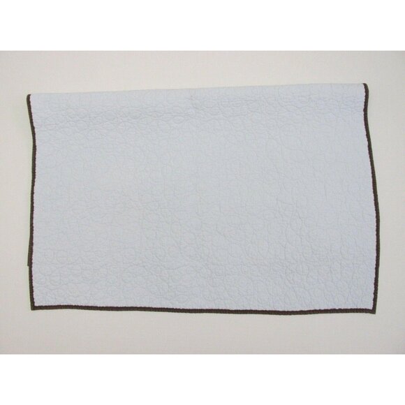 Crib Blanket Quilt Blue Brown Circles Dots Cotton Play Mat 35x42 by Tiddliwinks - Picture 5 of 7